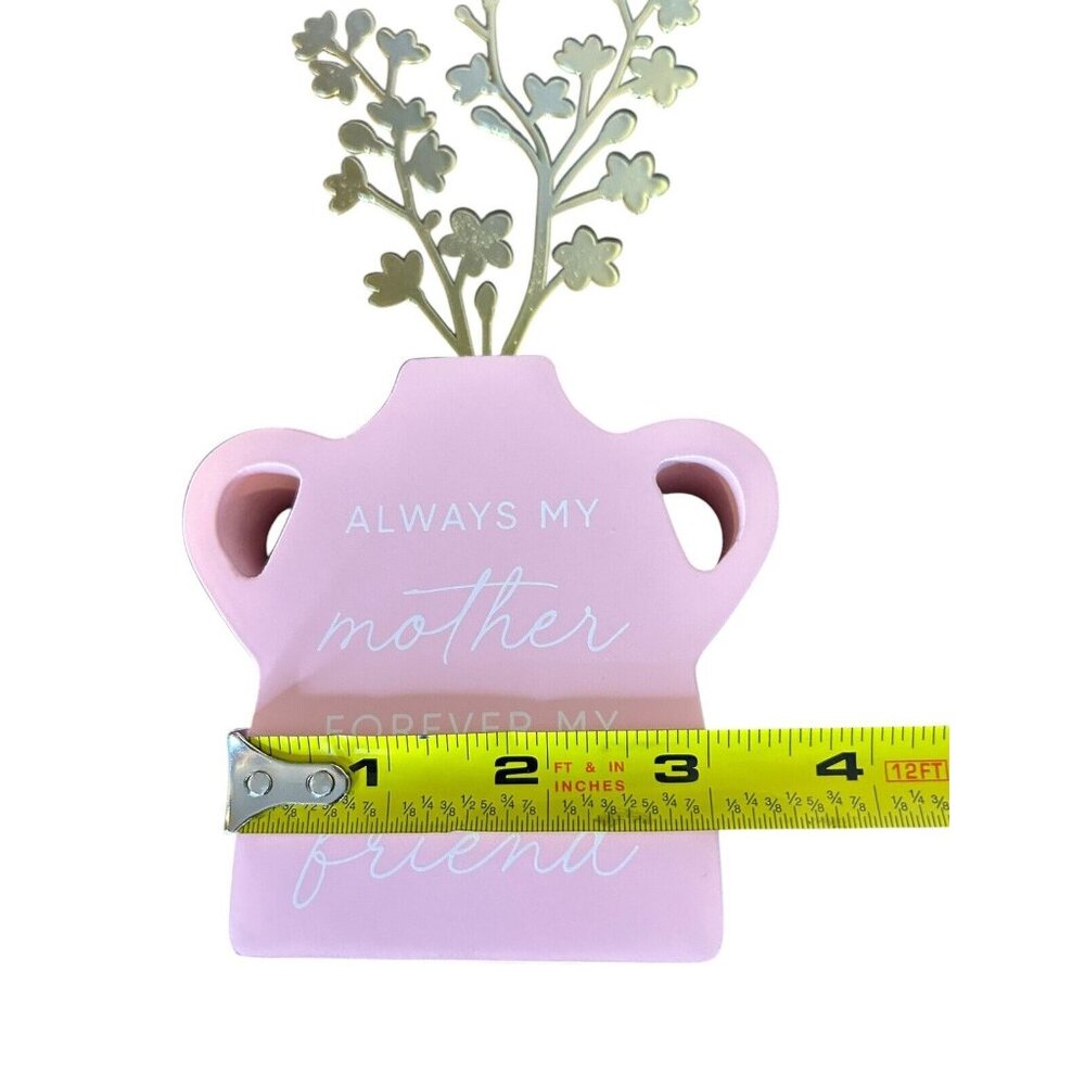 Belle Maison Wooden Decor Flower Pot With Metal Petals Pink Always My Mother - Picture 6 of 7